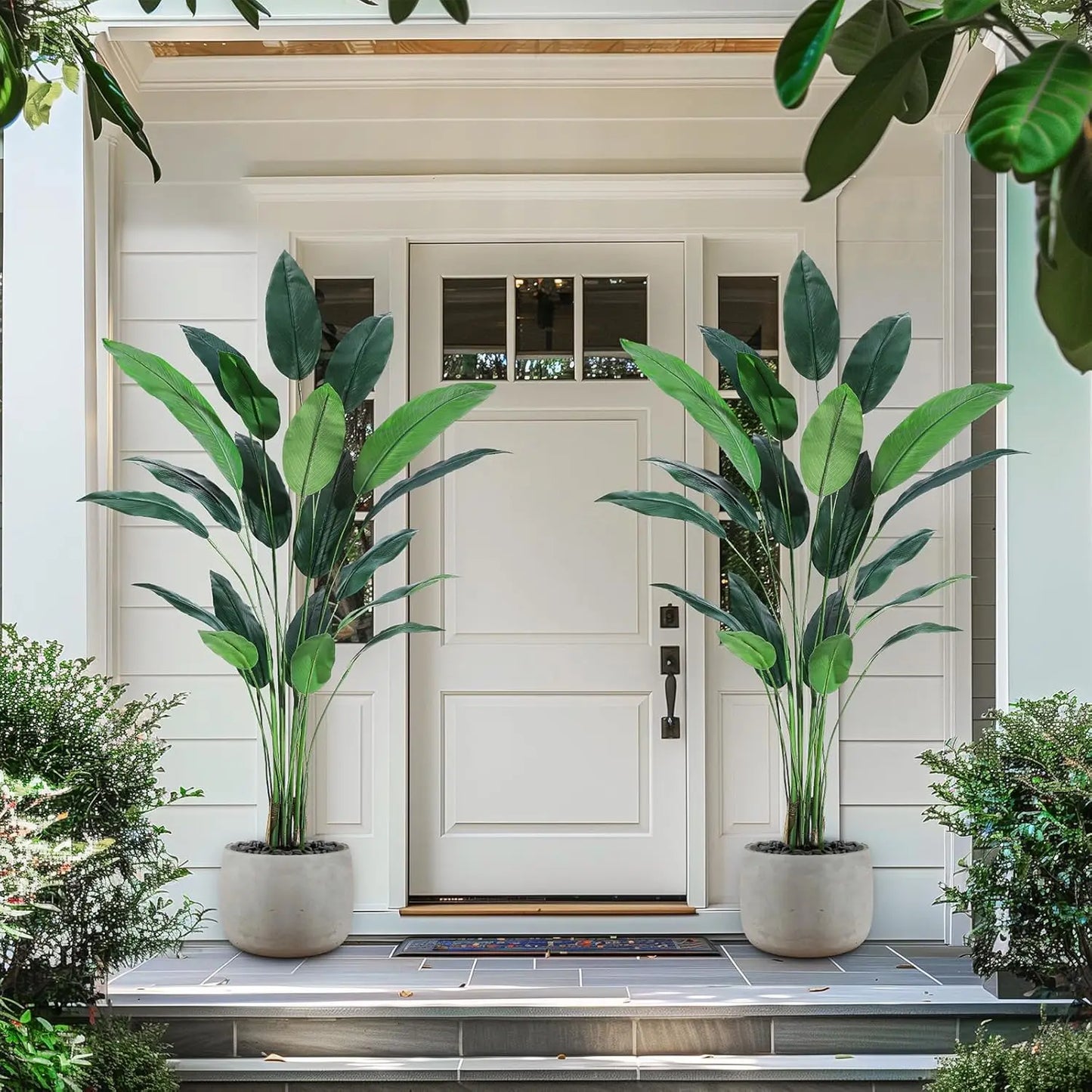 Artificial Bird of Paradise Plant 6FT(72in)/7FT(84IN) Fake Palm Tree for Indoor Outdoor Modern Decor Faux Plants for Home Office