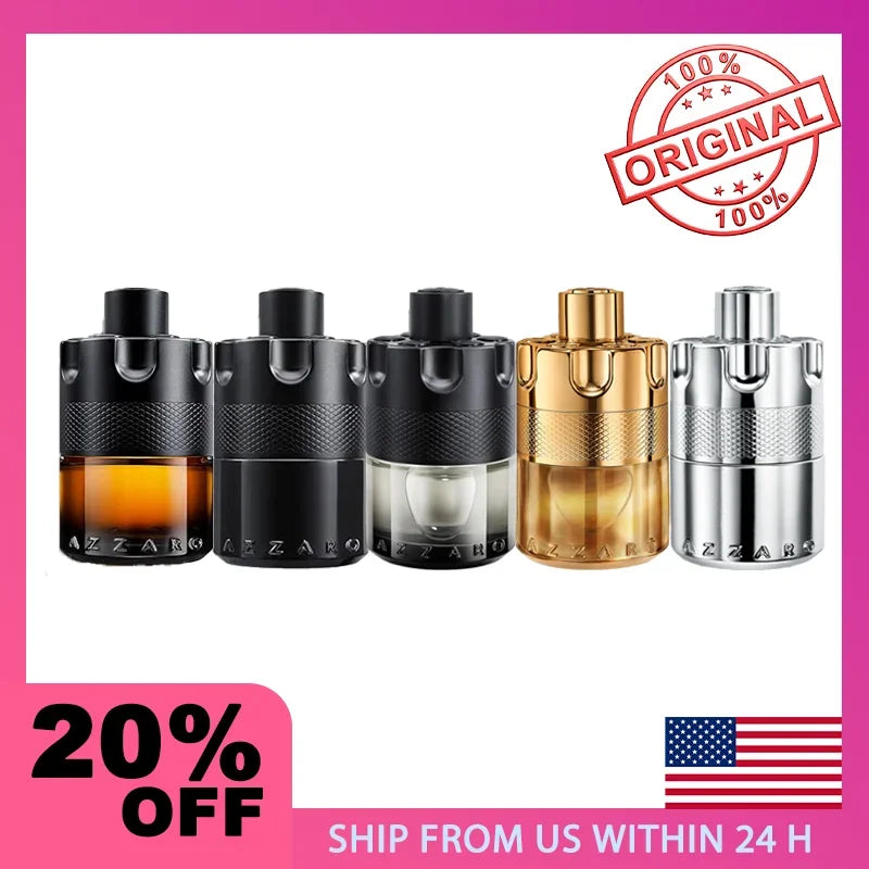 100ml Azzaro Wanted Series Eau de Parfum Spray French Original Luxury Perfumes Cologne for Men Pheromones Perfume Attract Women