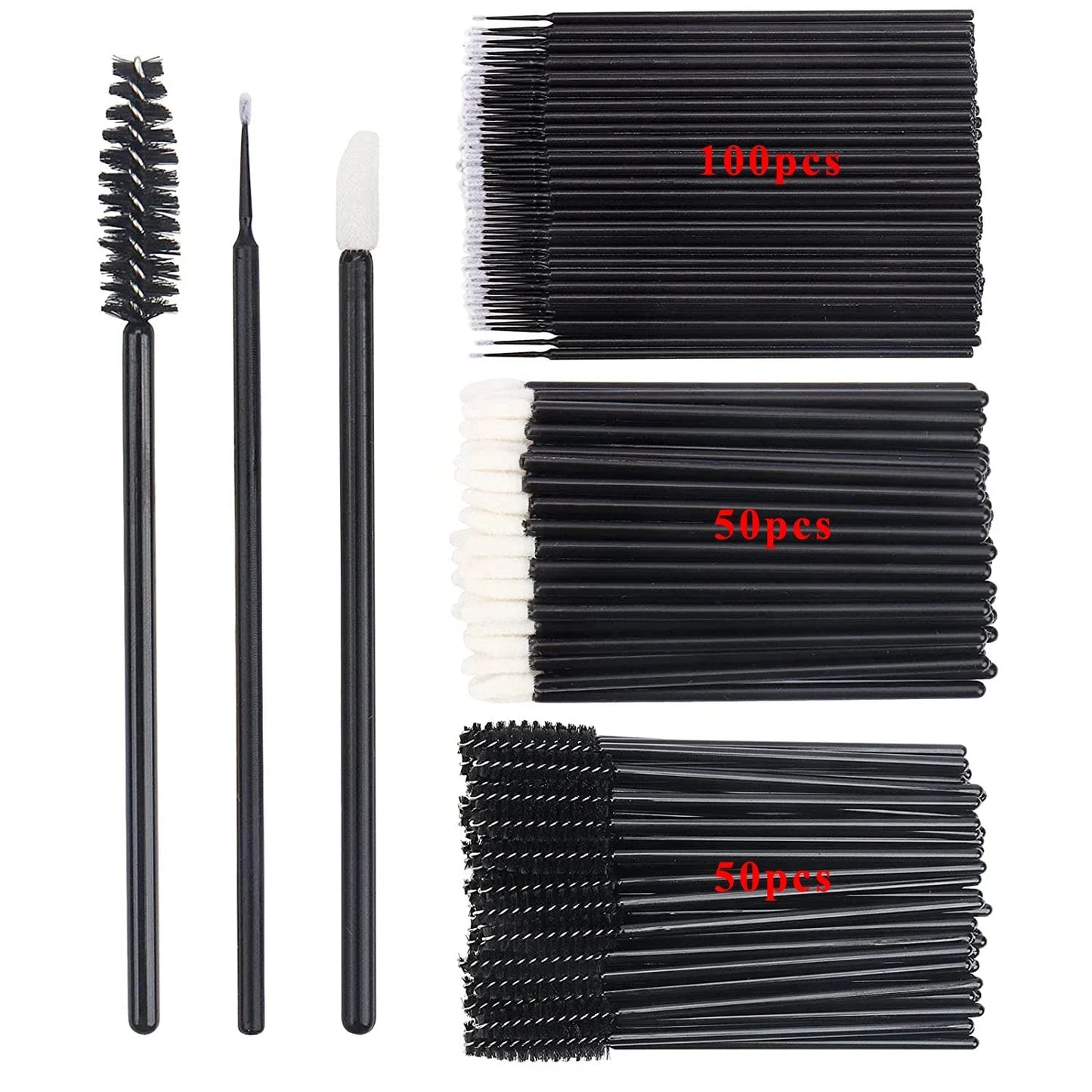 CNKESS 200Pcs Disposable Brush Set For Eyelashes And Eyebrows