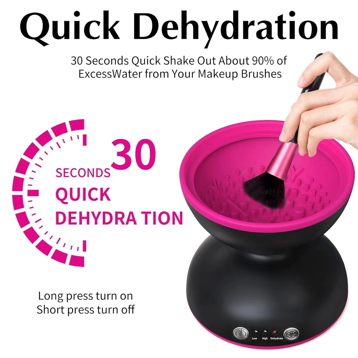 Brush USB Makeup Brush Cleaner Dryer With Two Speeds