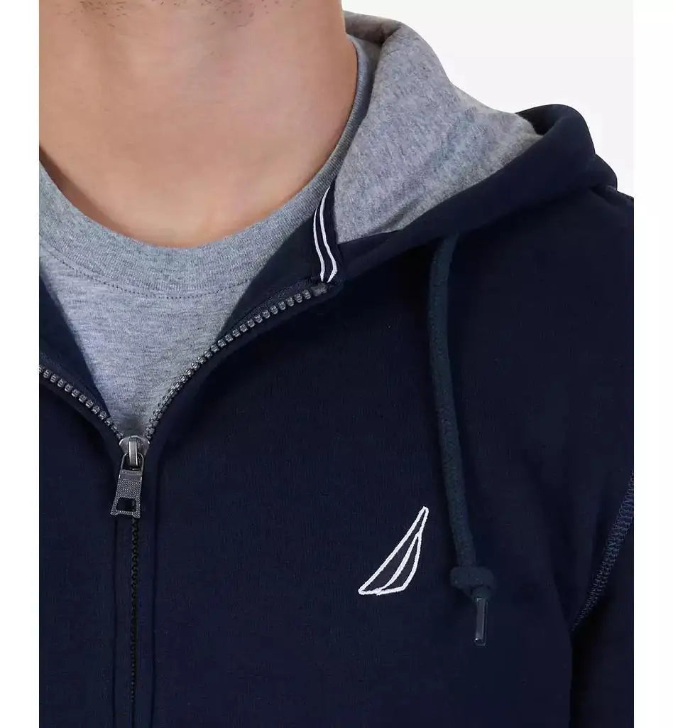 Nautica Mens Classic Fit Super Soft Knit Fleece Zip Hoodie