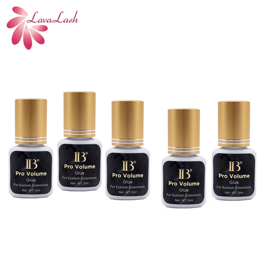 5Bottles IB Glue 5ml Individual Strongest Fast Drying Eyelash Extensions Glue Professional Lashes Adhesive Makeup Tools
