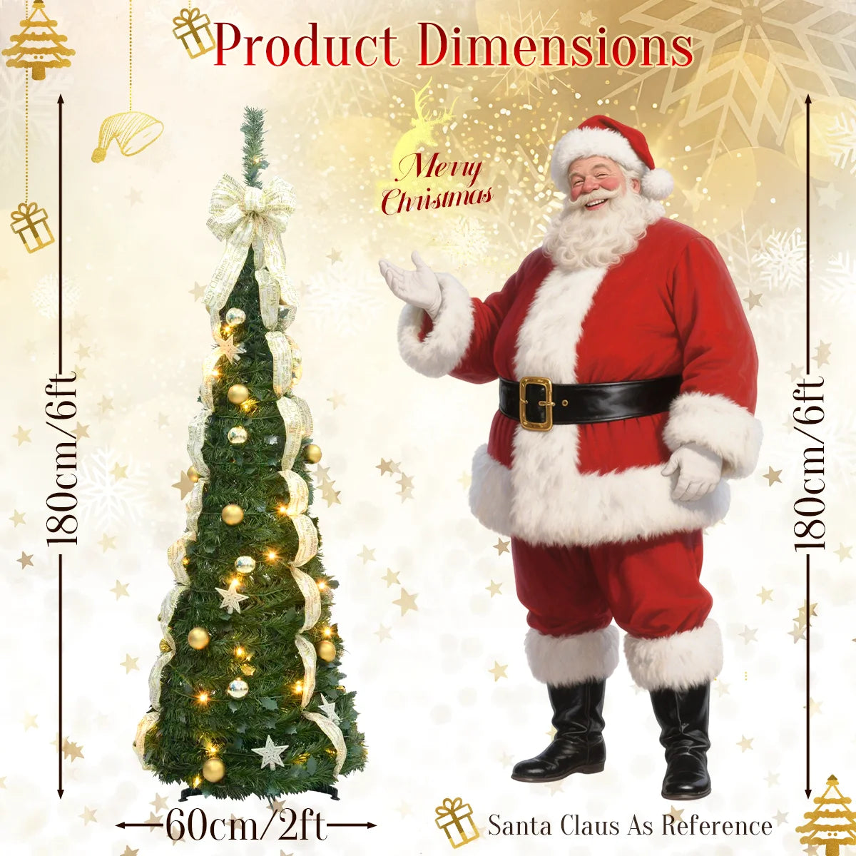 180/190cm Pre-Lit Artificial Christmas Tree Christmas Decorations Party Home Decor 200 LED Light White Green 460 Branch Tips