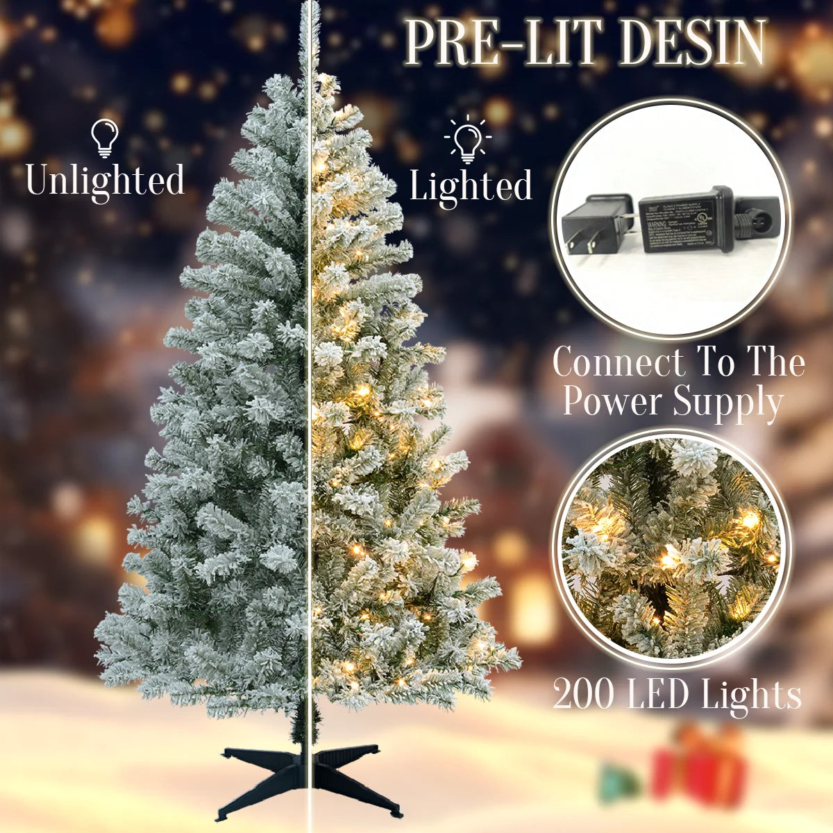 180/190cm Pre-Lit Artificial Christmas Tree Christmas Decorations Party Home Decor 200 LED Light White Green 460 Branch Tips