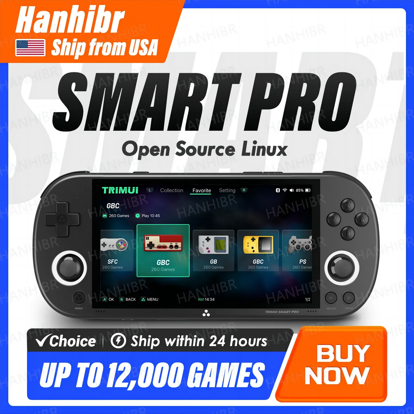Trimui Smart Pro Handheld Game Console With IPS Screen