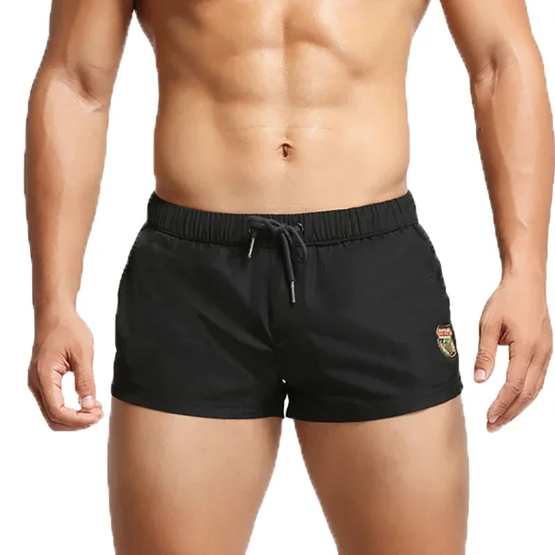 Men Casual Shorts With Pockets Mesh Boxer For Summer Gym