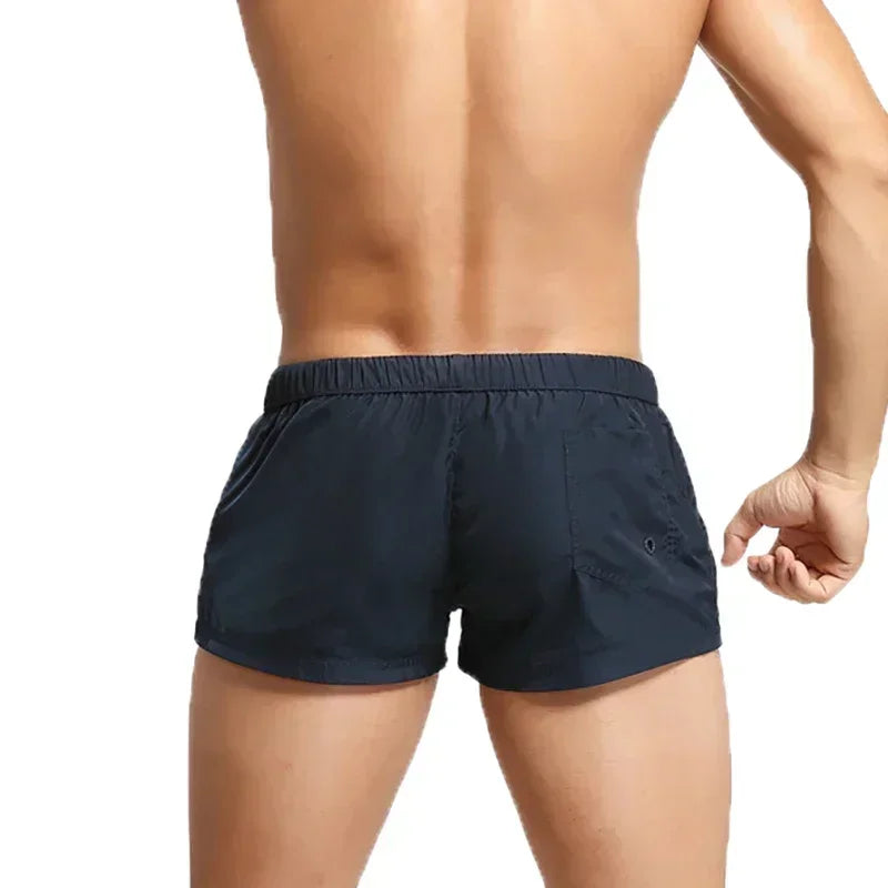 Men Casual Shorts With Pockets Mesh Boxer For Summer Gym