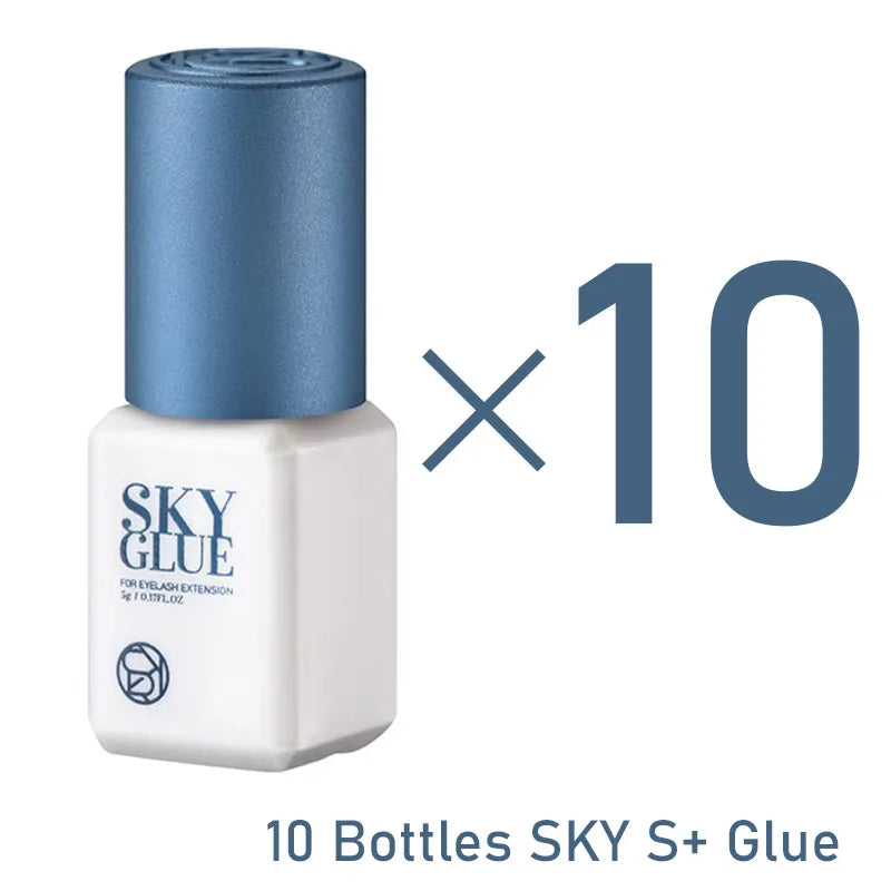 10 Bottles SKY Glue Strands False Eyelashes Extension Supplies Korea 5ml Black Red Blue Cap Beauty Health Makeup Tools Adhesive