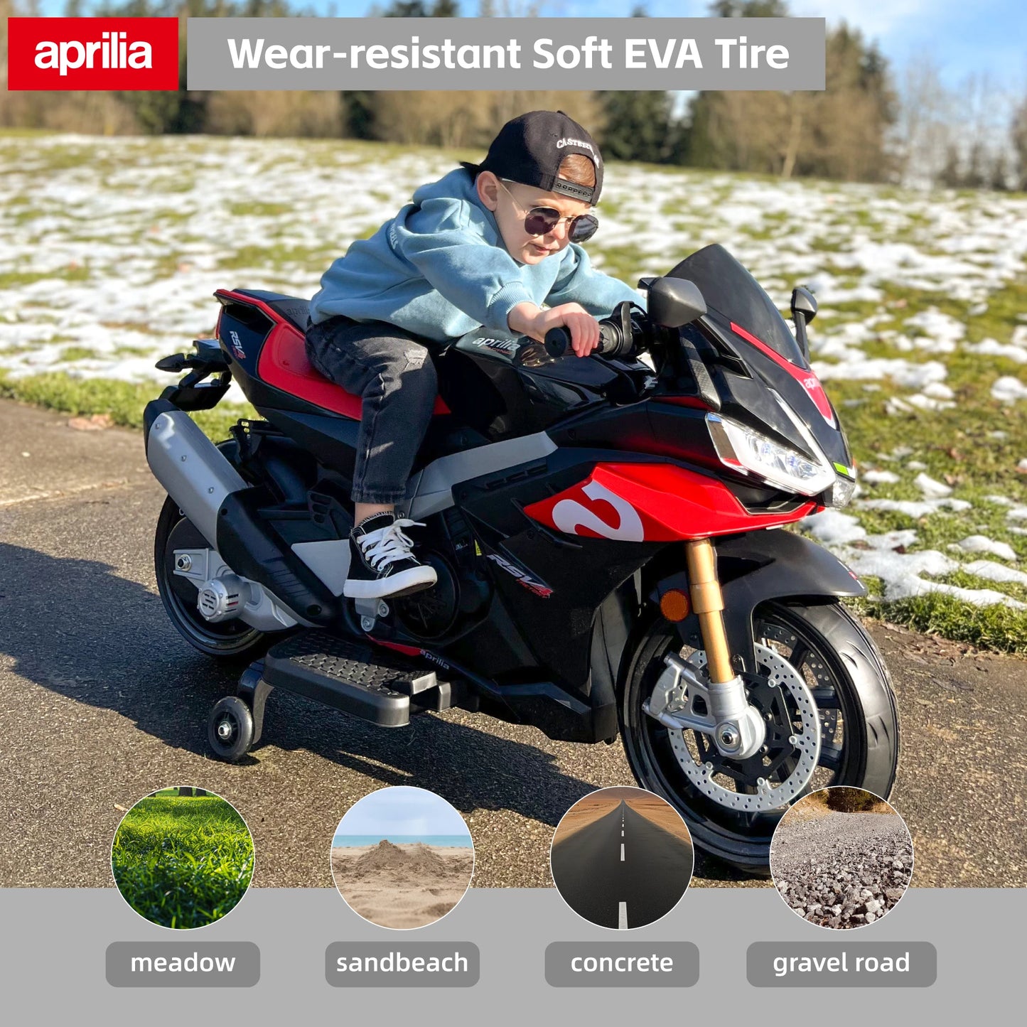 Aprilia Licensed 24V Kids Electric Motorcycle Ride On Toy