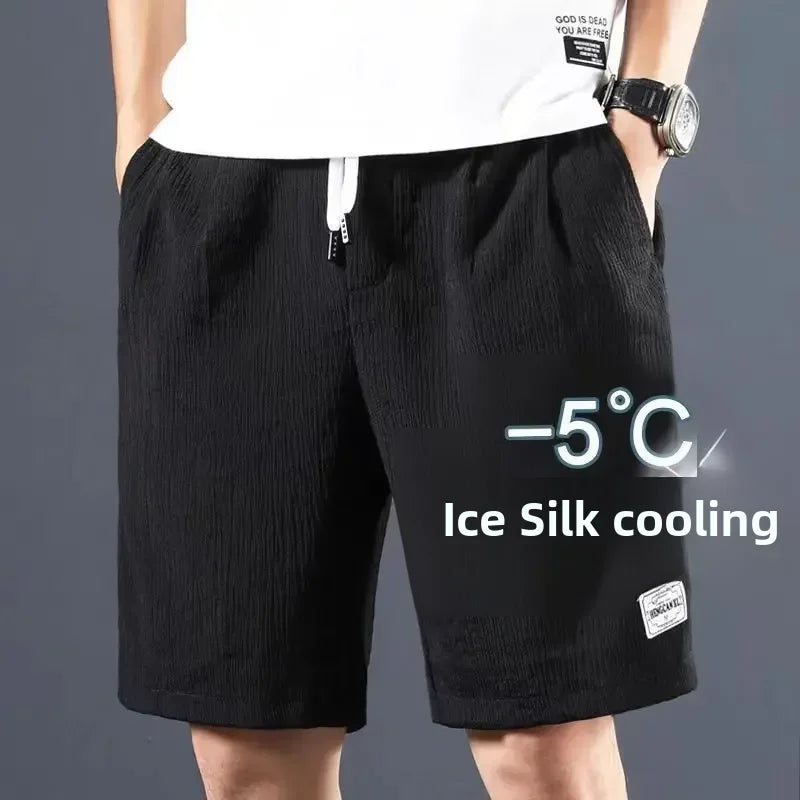 Mens Ice Silk Casual Shorts Loose Fit Summer Style Everyday