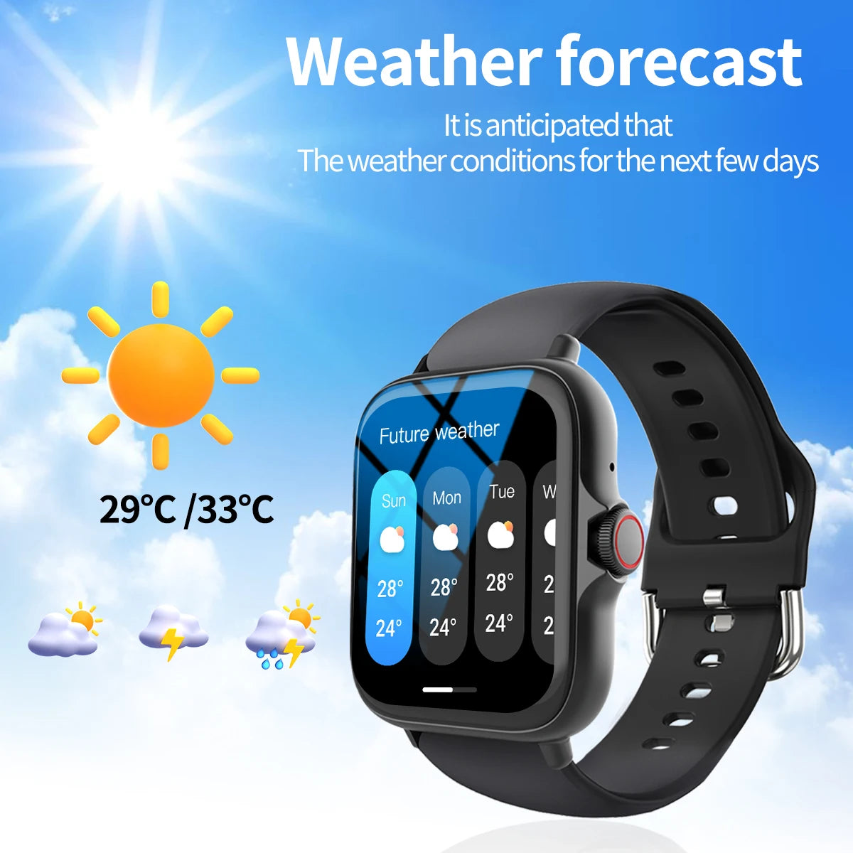 LOMAXFR Smart Watch With Touch Screen Calls Messages Music