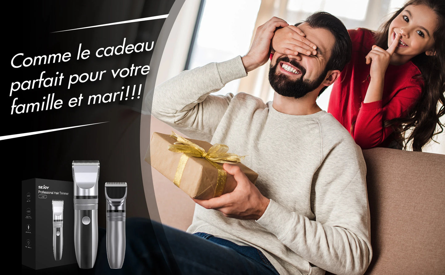 Sejoy Electric Hair Clippers Professional Kit USB Rechargeable Beard Trimmer