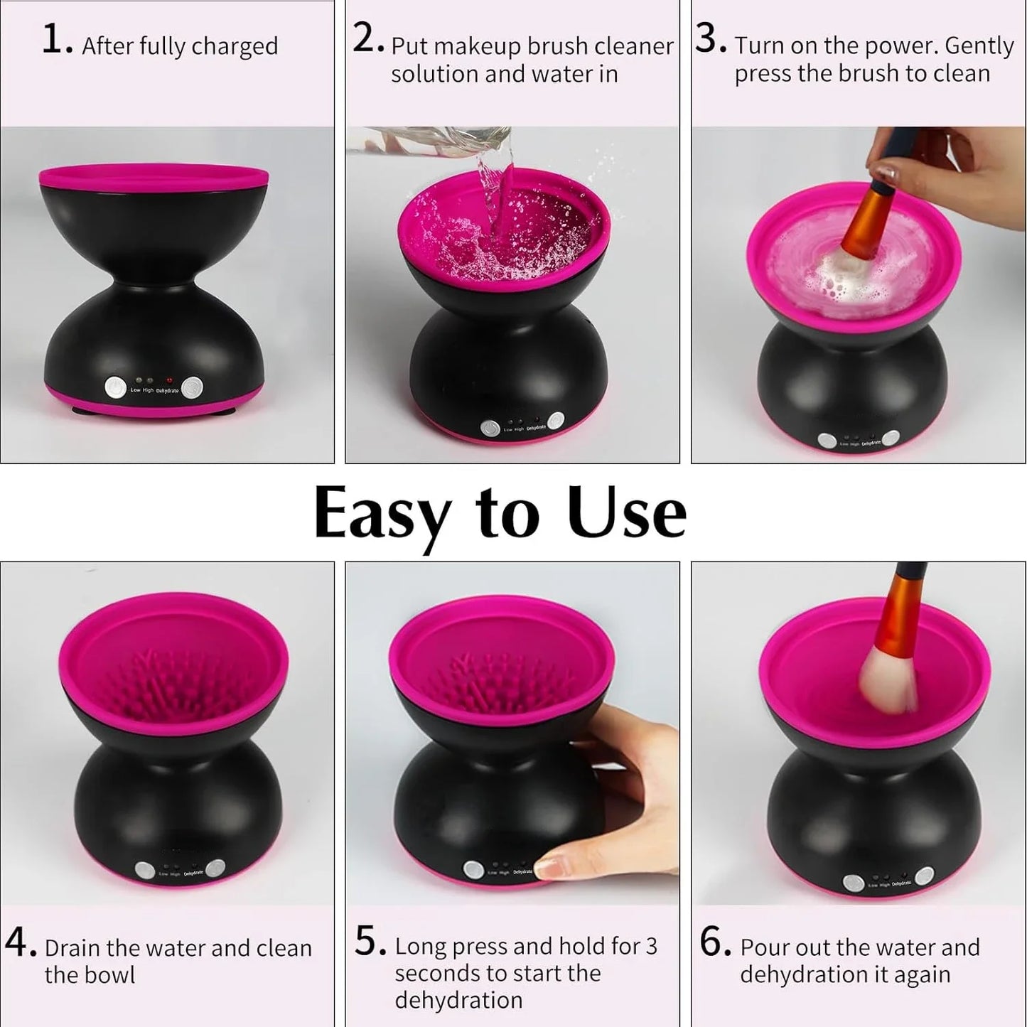 Brush USB Makeup Brush Cleaner Dryer With Two Speeds