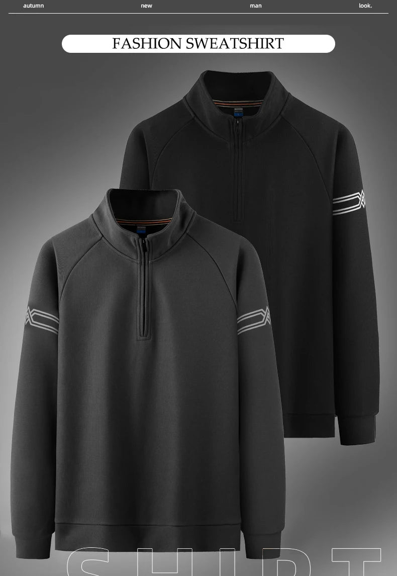 IppolichCN Casual Long Sleeve Sports Half Zipper Sweatshirt