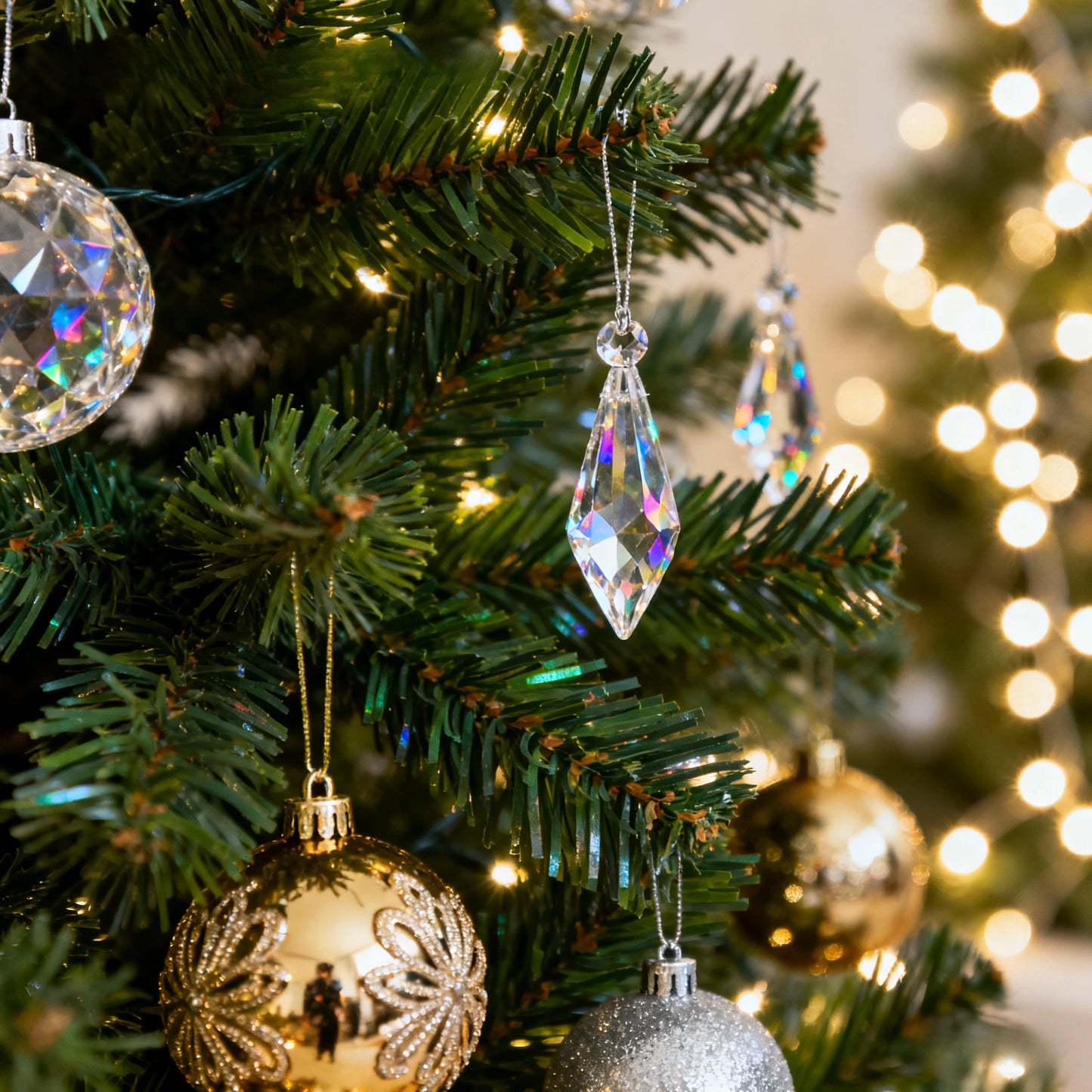 Pre-Lit Pop Up Artificial Christmas Tree 6ft 7ft 8ft Easy Setup PVC Pine Needle Mixed Xmas Tree with Metal Base