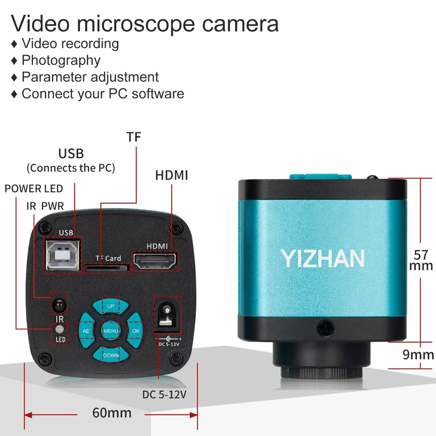 YIZHAN 48MP 4K Soldering Microscope With HDMI Camera USB Software
