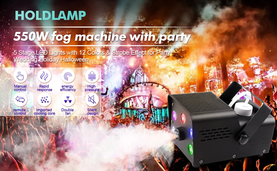 U'King 500W Fog Machine 5PCS RGB LED Beads