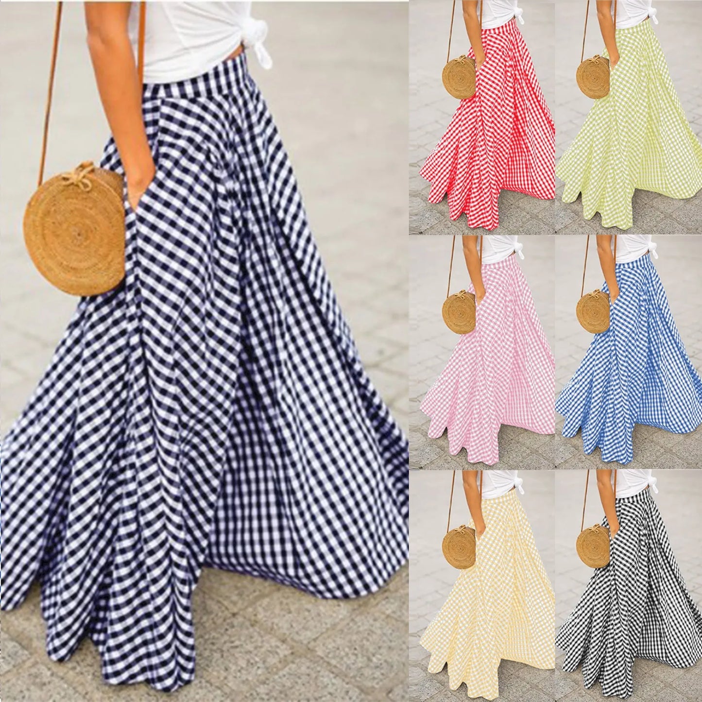 Craft Of Weaving Plaid Swing Skirt With Draped Silhouette