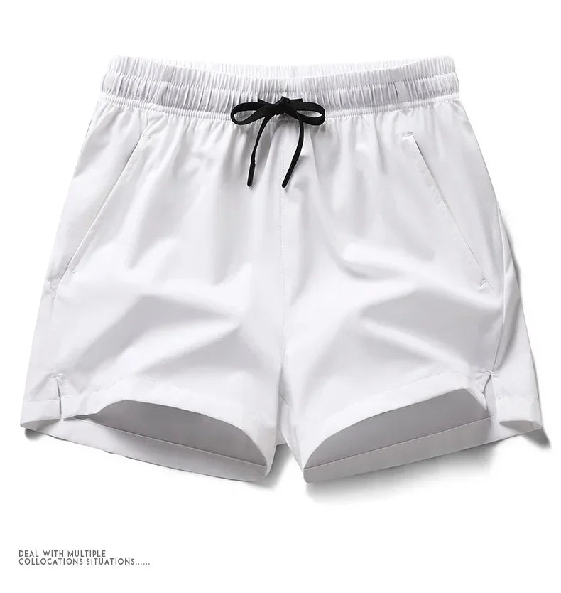 Summer Mens Sports Shorts Solid Color Casual Jogging Beach