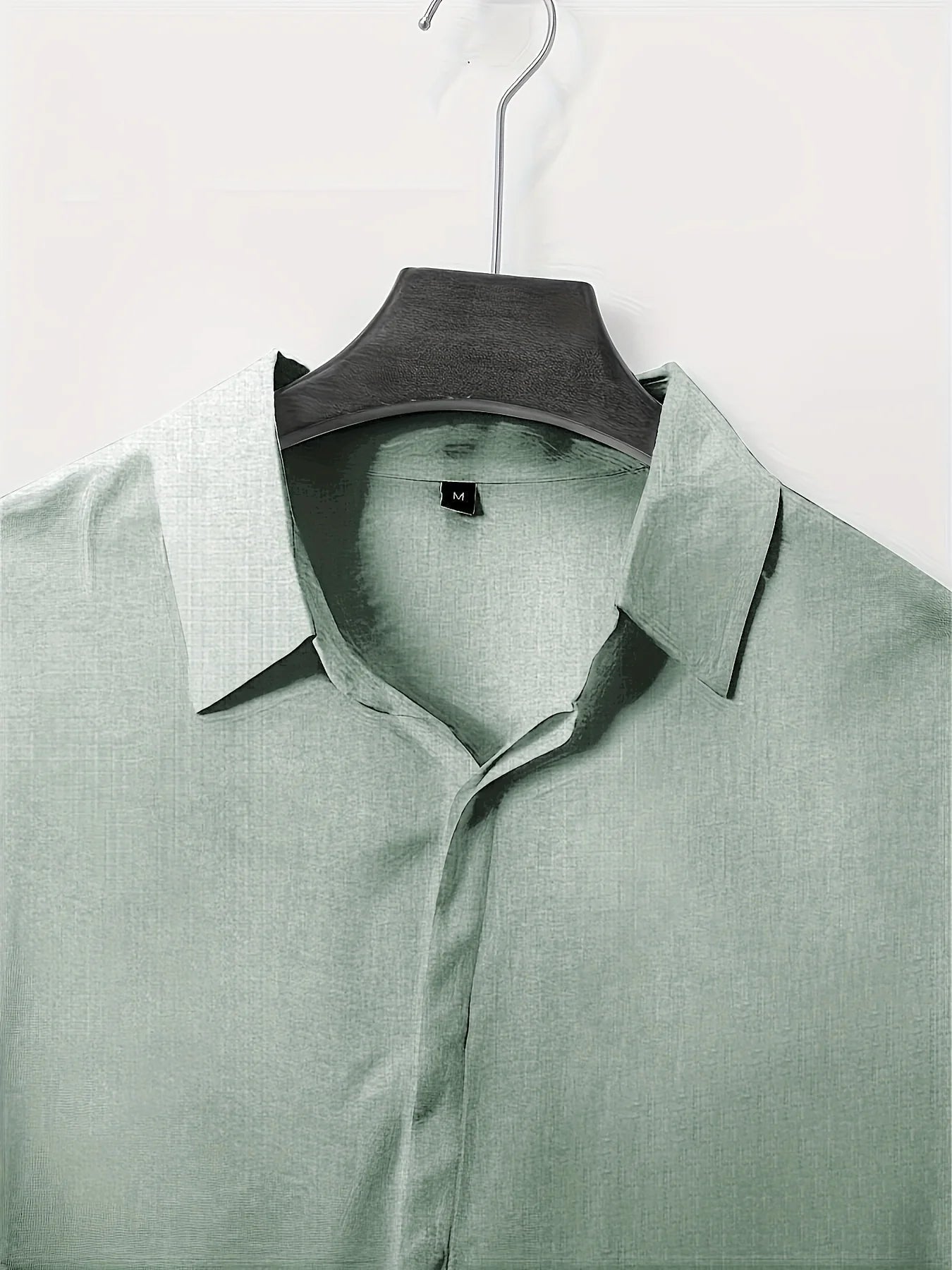 Men's Linen Long Sleeved Solid Color Cotton Blend Shirt