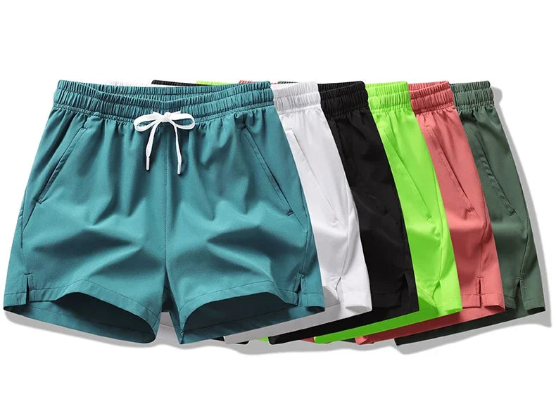 Summer Mens Sports Shorts Solid Color Casual Jogging Beach