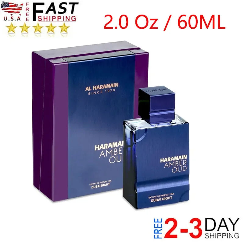 Al Haramain Amber Oud Dubai Night Edition for Unisex - 2oz Extrait De Parfum Long Lasting Arabic Cologne Extrait De Parfum Spray
