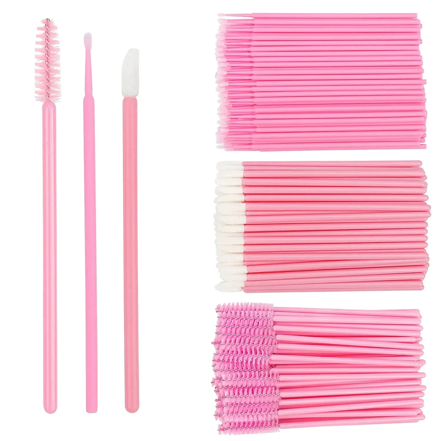 CNKESS 200Pcs Disposable Brush Set For Eyelashes And Eyebrows
