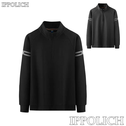 IppolichCN Casual Long Sleeve Sports Half Zipper Sweatshirt