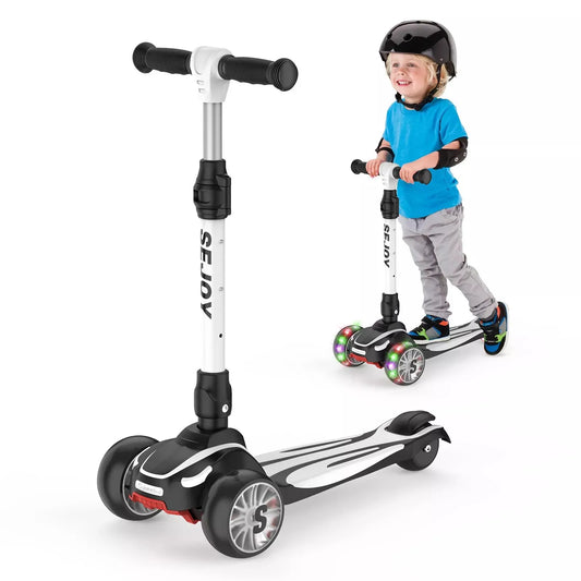 Sejoy Baby Scooter With LED Wheels Foldable Dual Modes