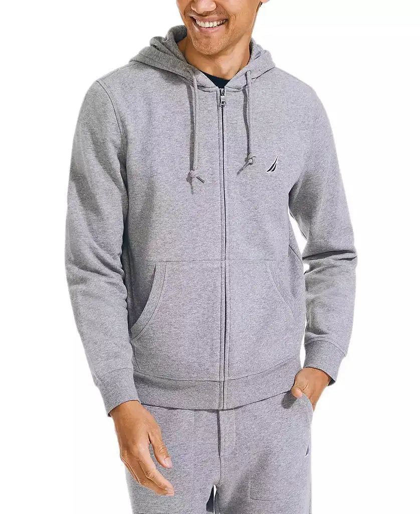 Nautica Mens Classic Fit Super Soft Knit Fleece Zip Hoodie