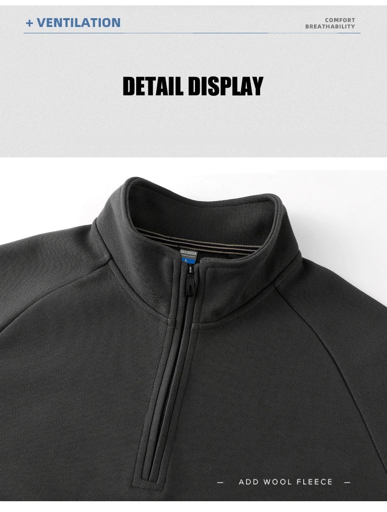 IppolichCN Casual Long Sleeve Sports Half Zipper Sweatshirt