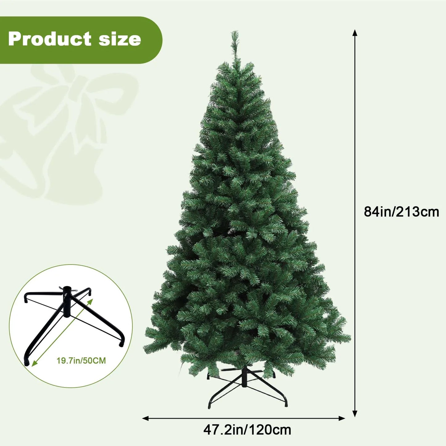 6-7ft Pre-Lit Christmas Tree, Artificial Hinged Xmas Tree With LED Lights, 8 Lighting Modes for Home Christmas Decoration