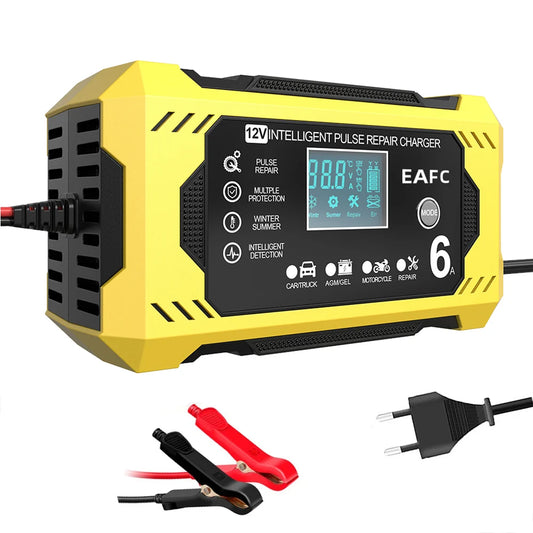 EAFCH Lead Acid Car Battery Charger 12V 6A Fast Charging