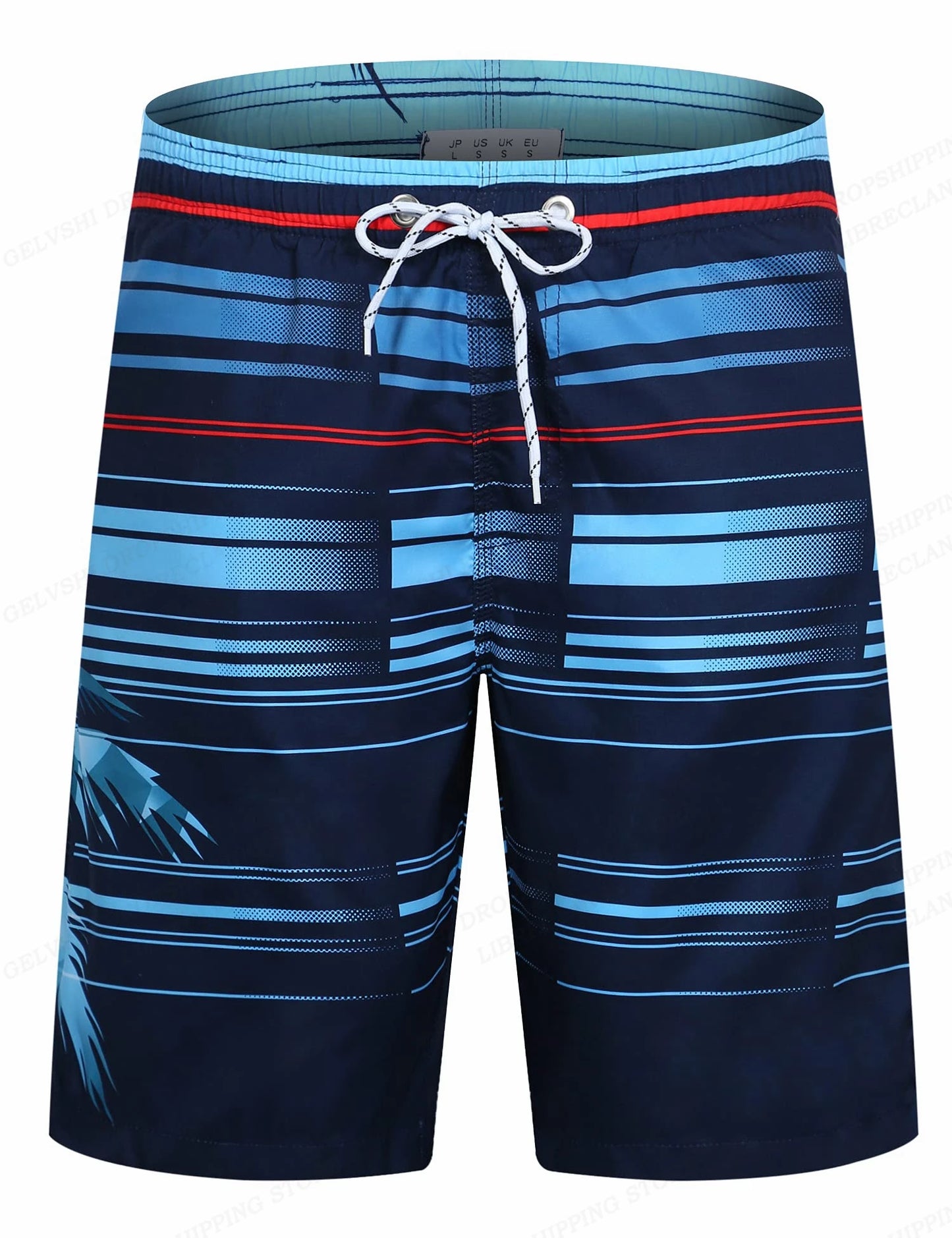 Striped Beach Shorts Men Board Shorts Swimwear Trunks