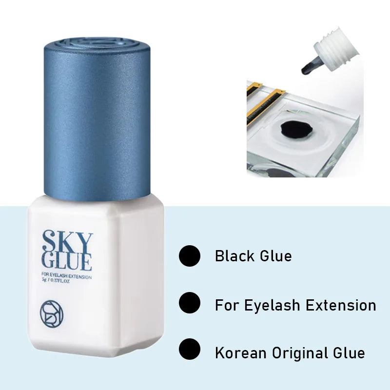 10 Bottles SKY Glue Strands False Eyelashes Extension Supplies Korea 5ml Black Red Blue Cap Beauty Health Makeup Tools Adhesive