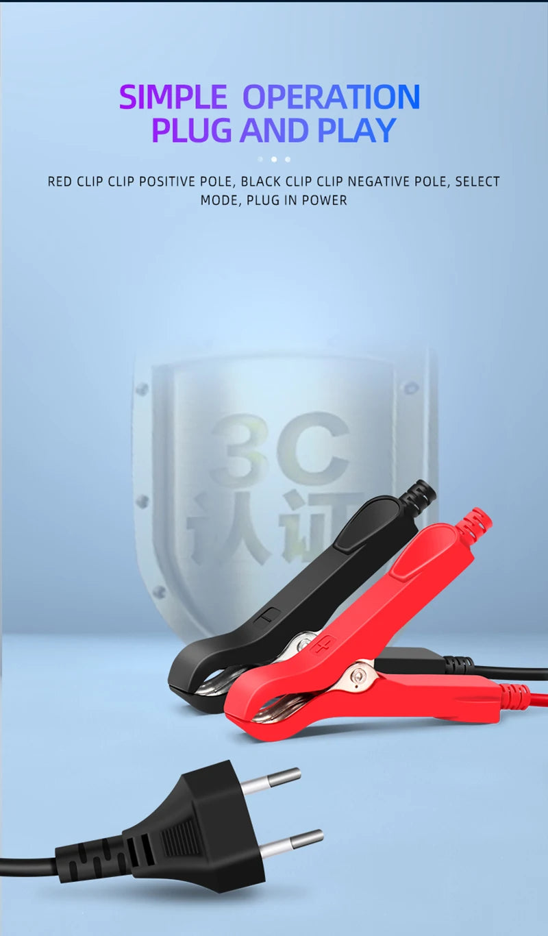 EAFCH Car Battery Charger 12V 6A Dual Mode Lead Acid