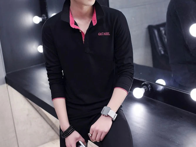 Shangkaka Men's Polo Shirt Slim Fit Casual Tee