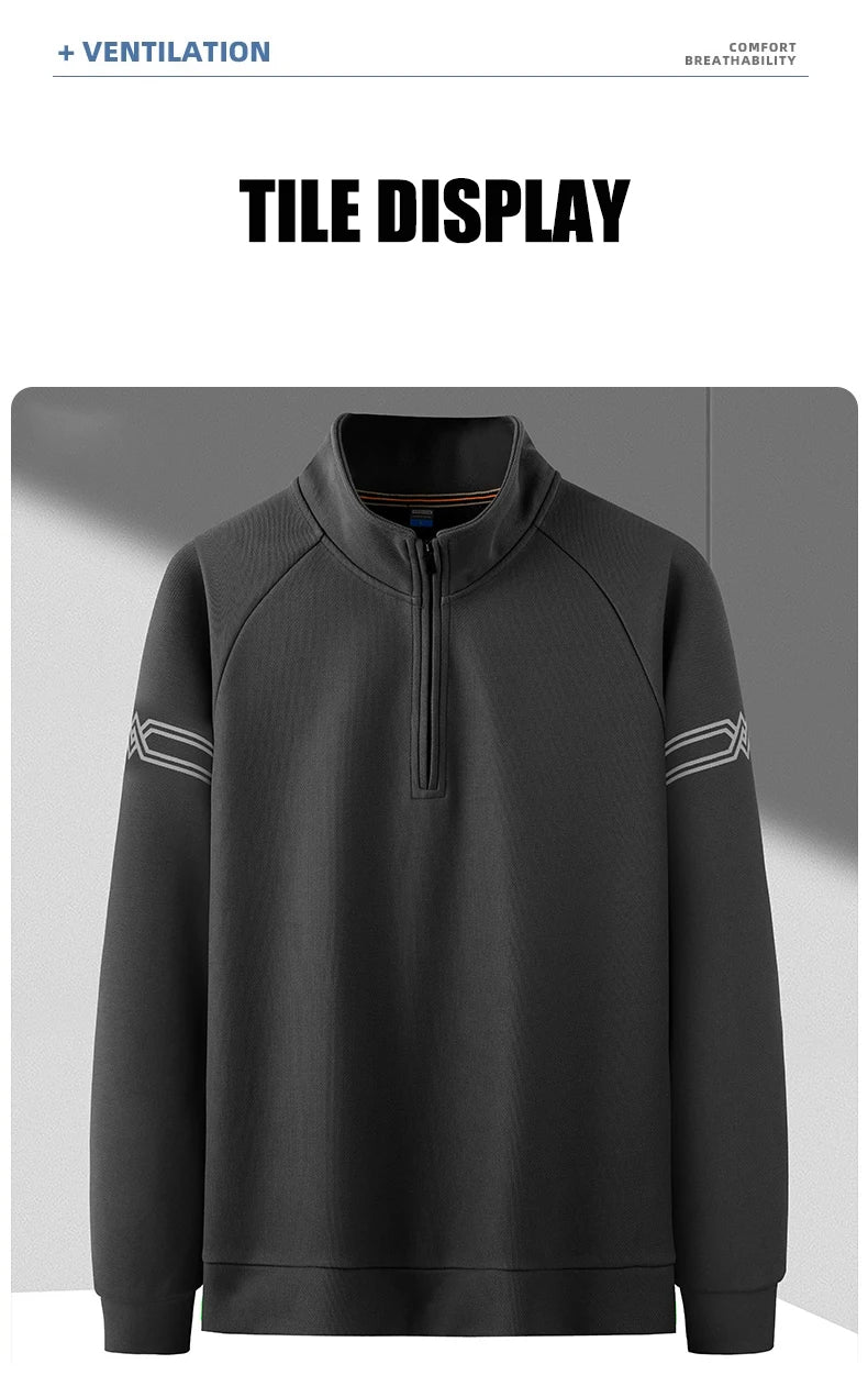 IppolichCN Casual Long Sleeve Sports Half Zipper Sweatshirt