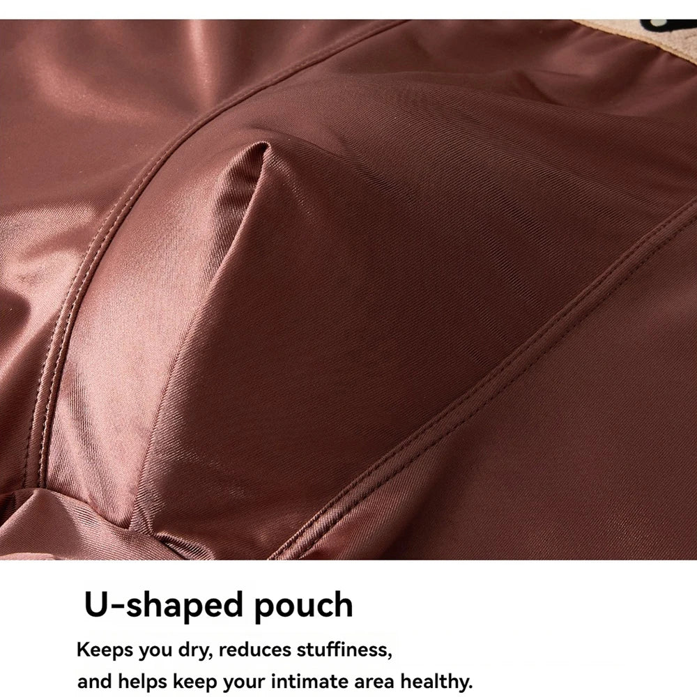 Briefs and Boxers Silk Ice Satin Men's Boxer Briefs Breathable