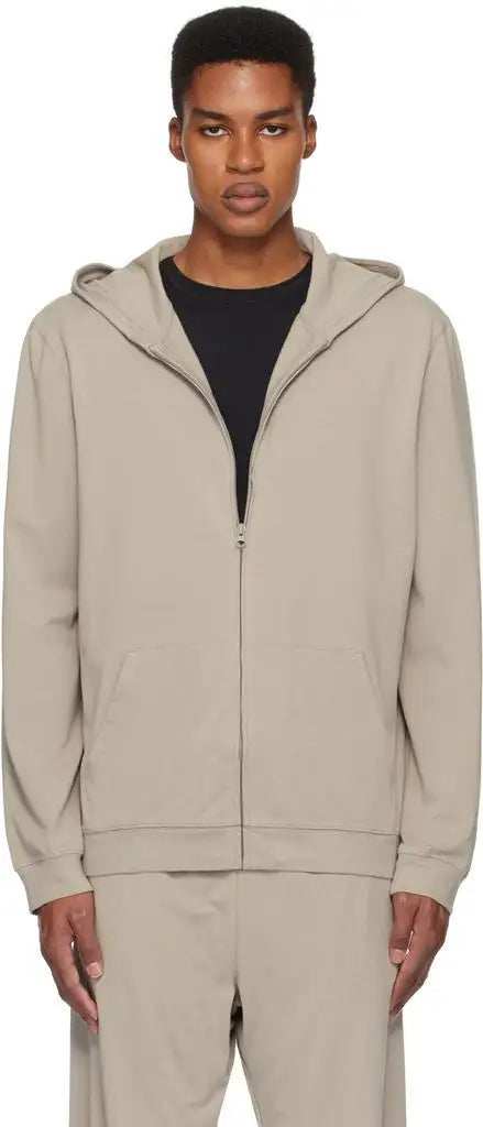 Skims Gray Jersey Lounge Zip Up Hoodie Cotton Everyday