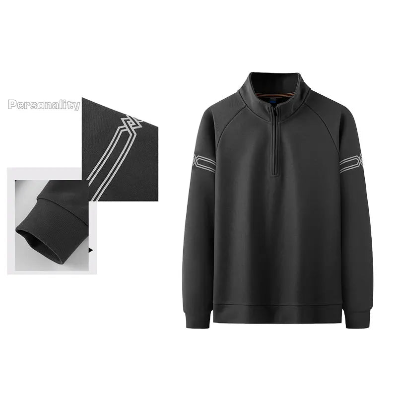 IppolichCN Casual Long Sleeve Sports Half Zipper Sweatshirt