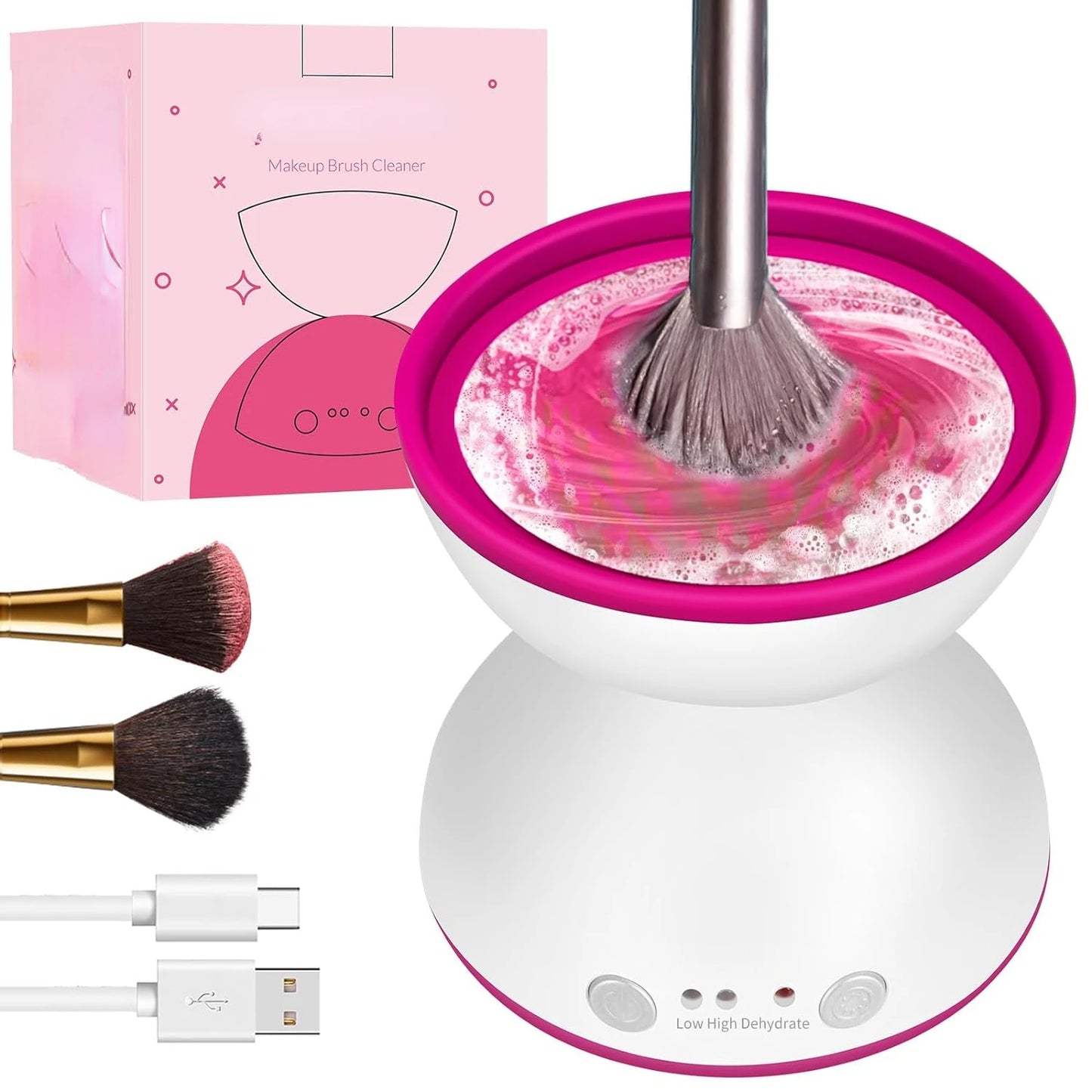 Brush USB Makeup Brush Cleaner Dryer With Two Speeds