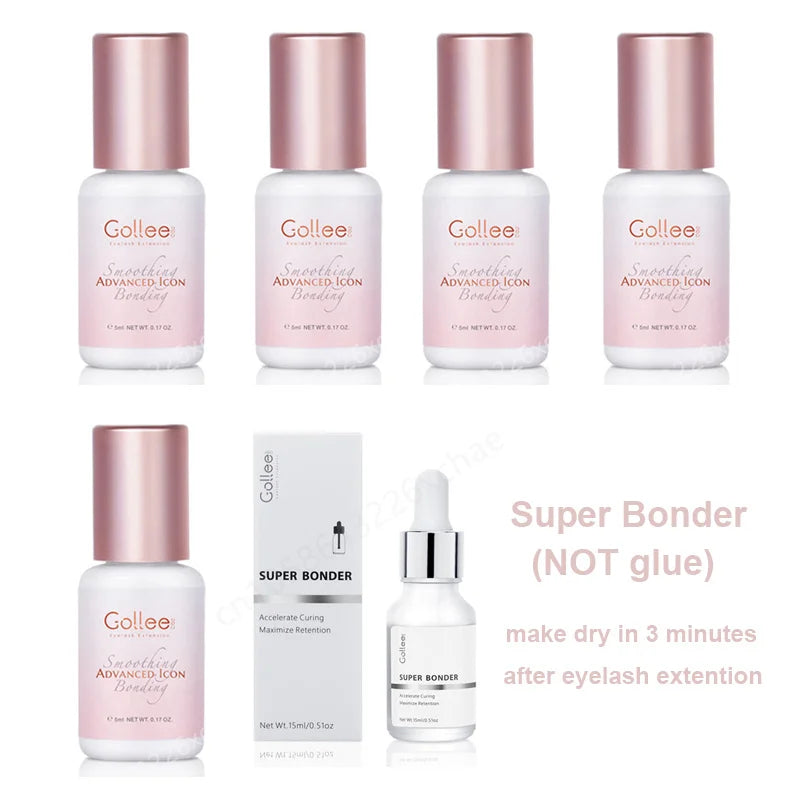 Pink Adhesive Gollee Eyelash Extension Glue 5ml Lashes Adhesive For Volume lashes Individual lashes Wholesale Price Own logo