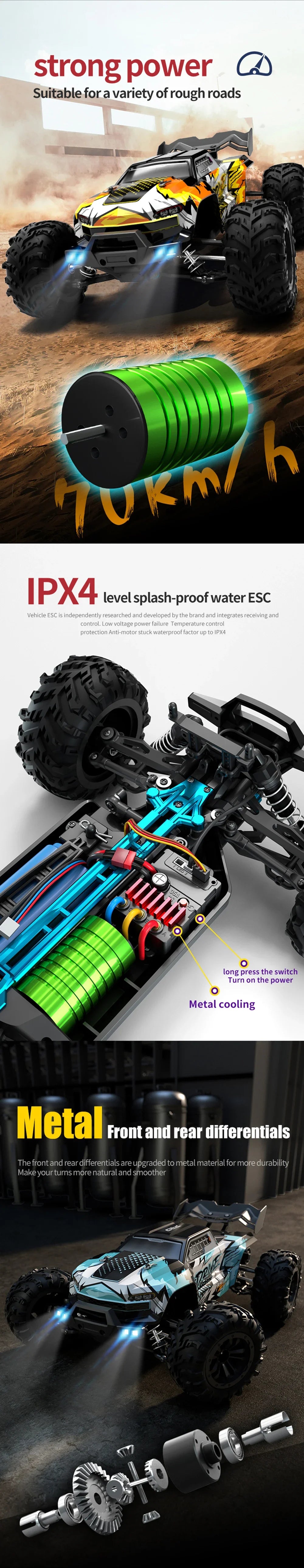 WLtoys Pro 4WD RC Car With LED Lights Remote Control