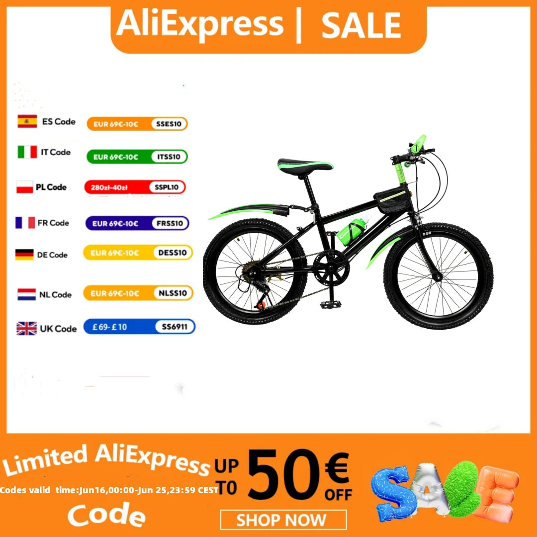 Fork Kids Mountain Bike 7 Speed With Mudguards And Kettle Holder