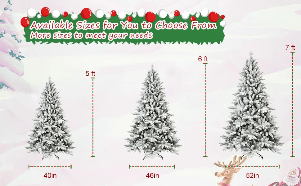 Makeatree Snow Flocked Christmas Tree Artificial PE PVC