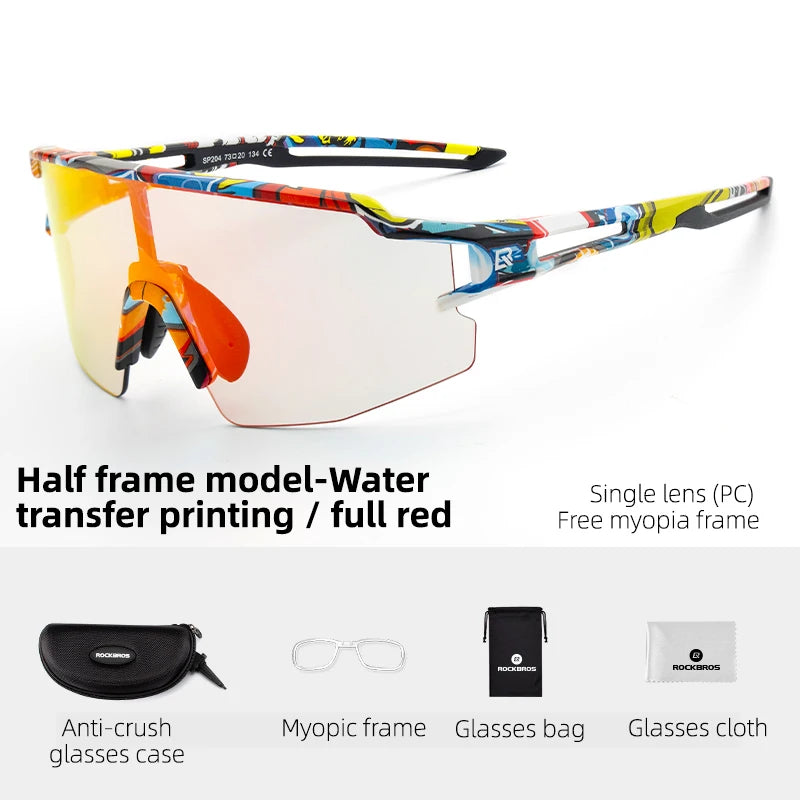 ROCKBROS Photochromic Polarized Cycling Glasses UV400 Protection