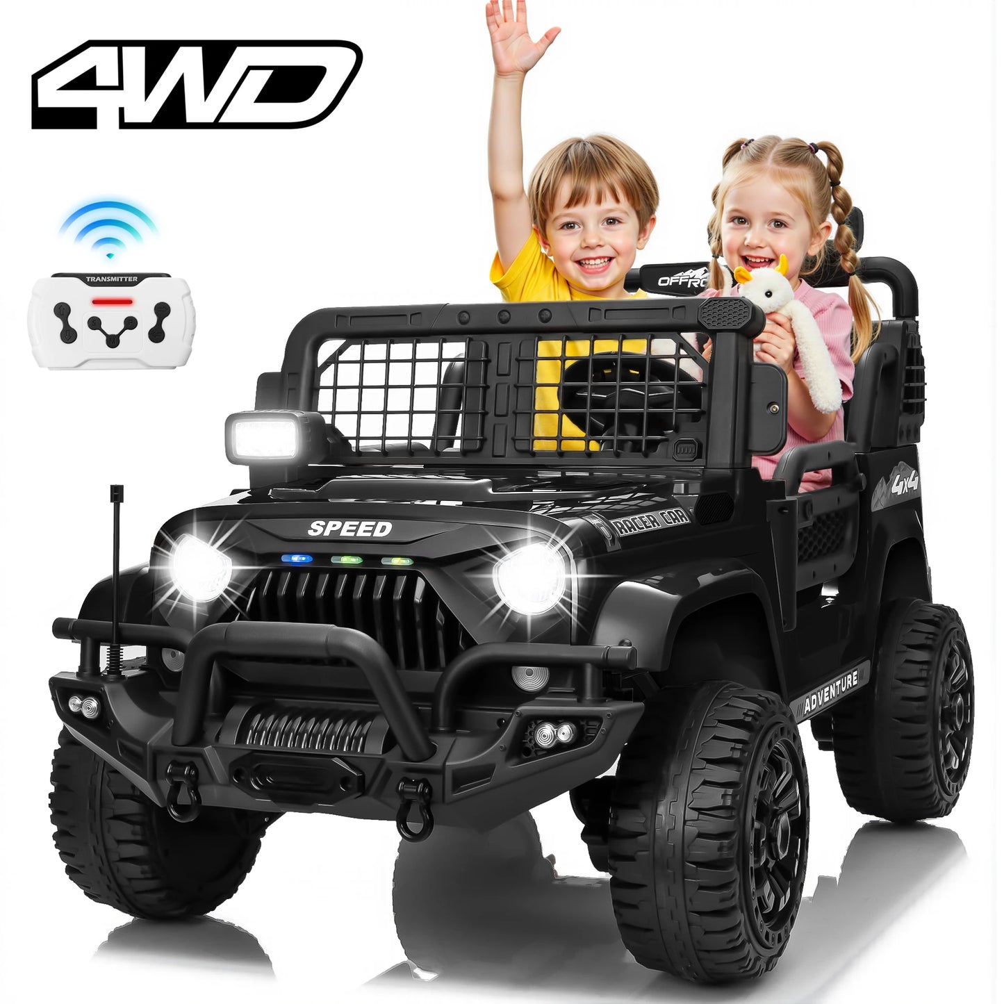 Features 24V 4WD Kids Electric UTV With Remote Control