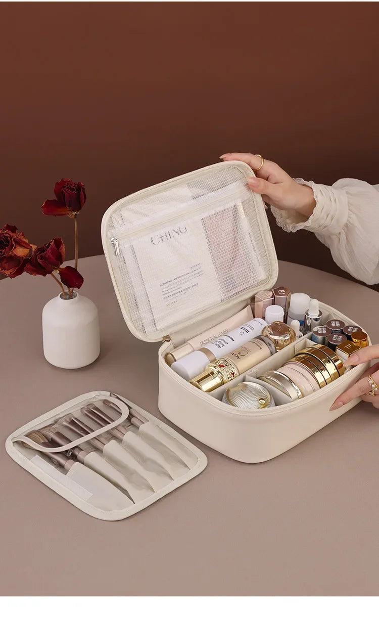 Dawndesslo Cosmetic Bag Womens Portable Makeup Organizer Large Capacity