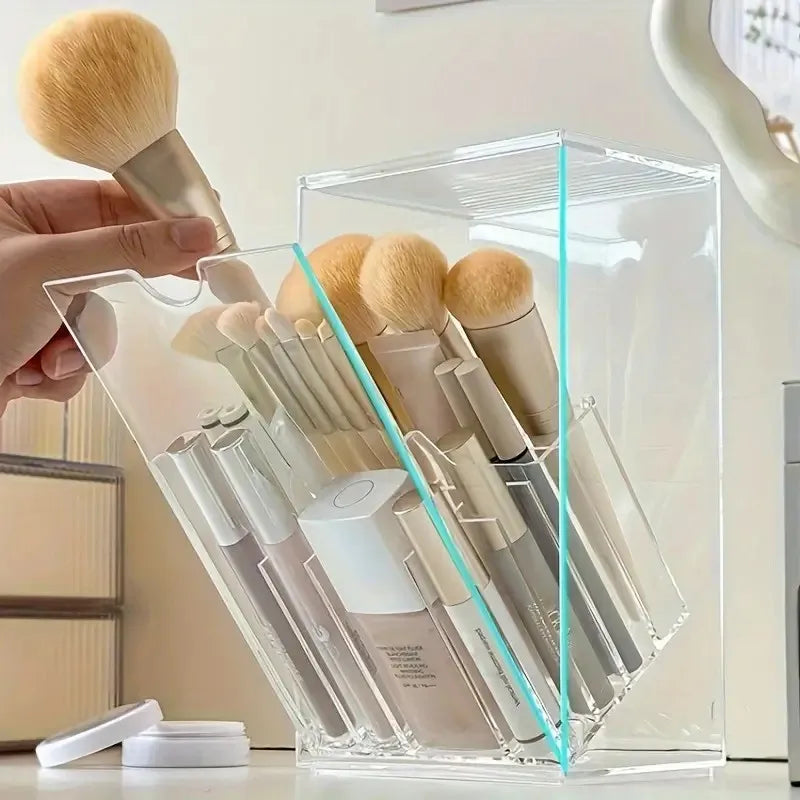 Brush Sleek Transparent Acrylic Makeup Brush Holder For Desk